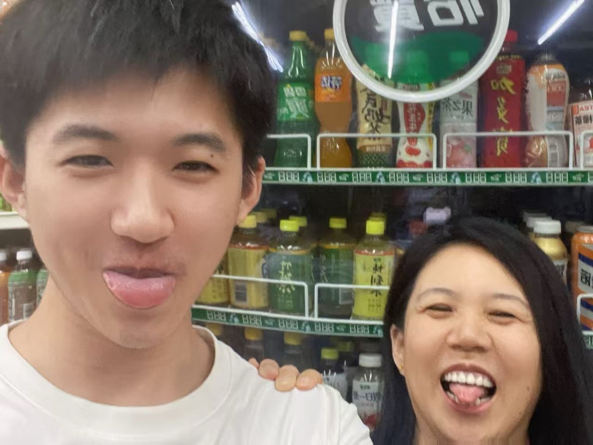 和妈妈的合影